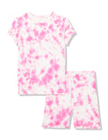 GAP Girls Short John Pajama Set Pink Tie Dye 8
