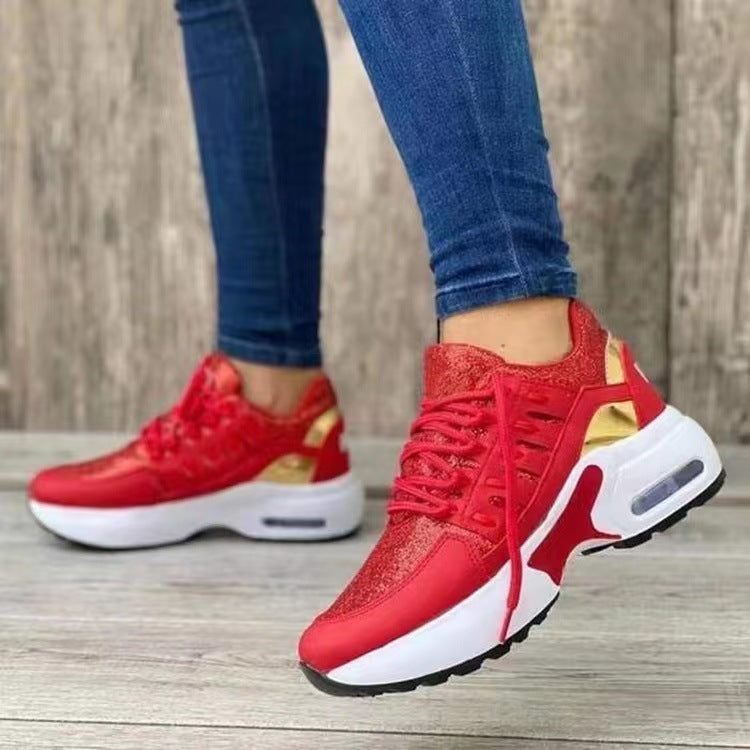 Large Women's Casual Sports Shoes - Breathable Mesh Design