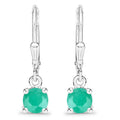 0.92 Carat Genuine Emerald .925 Sterling Silver Earrings