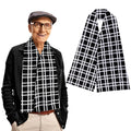Tarpop Adult Bib Scarf Washable and Reusable Dining Clothing Protector Adult Bib for Elderly Senior Citizens Men Women Eating (Plaid)