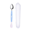 Andys Orchids Baby Double-Headed Food Scraper Apple Puree Spoon Mud Scraper Multifunctional Stainless Steel Cookware Food Supplement Fruit Puree Tools (Blue)
