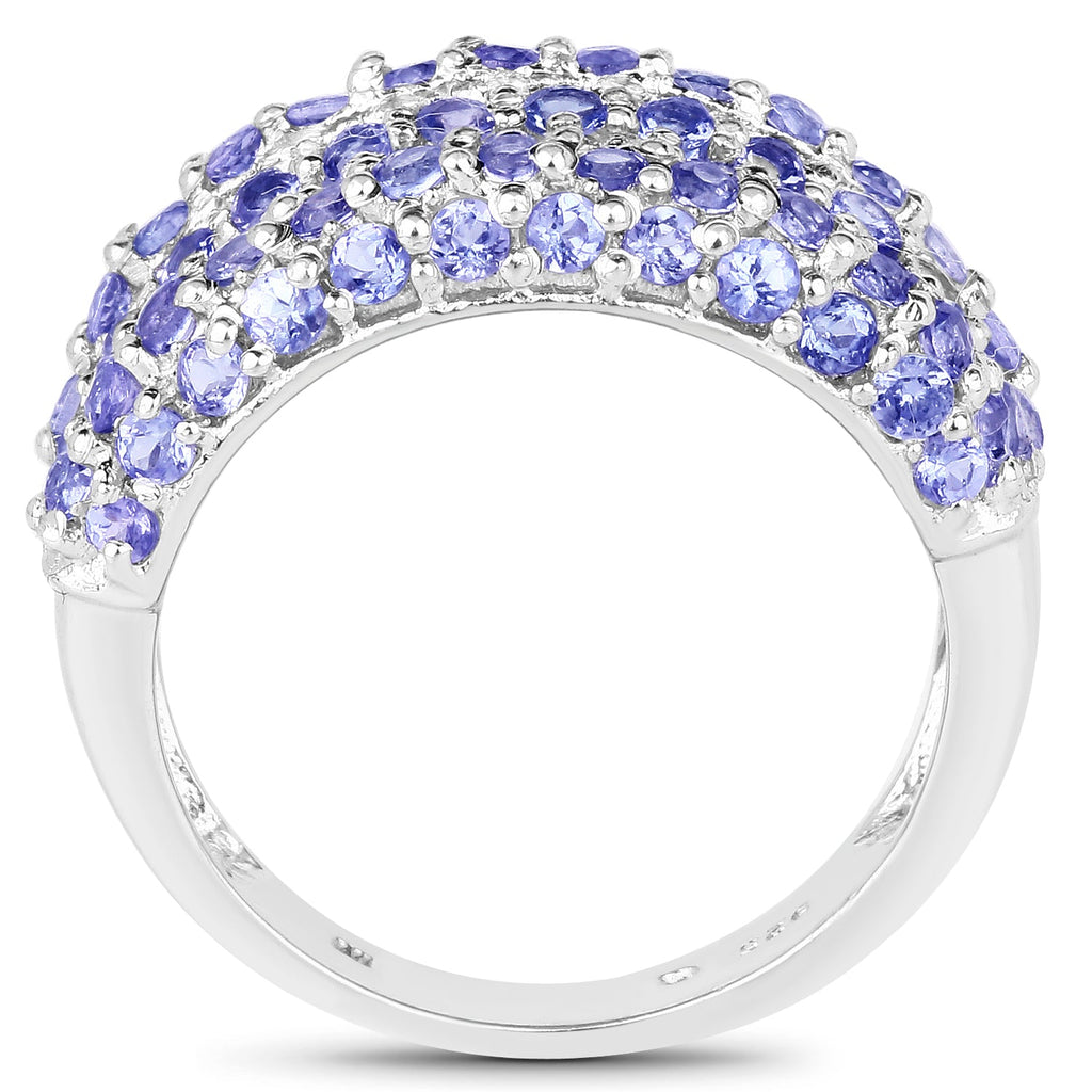 2.47 Carat Genuine Tanzanite .925 Sterling Silver Ring