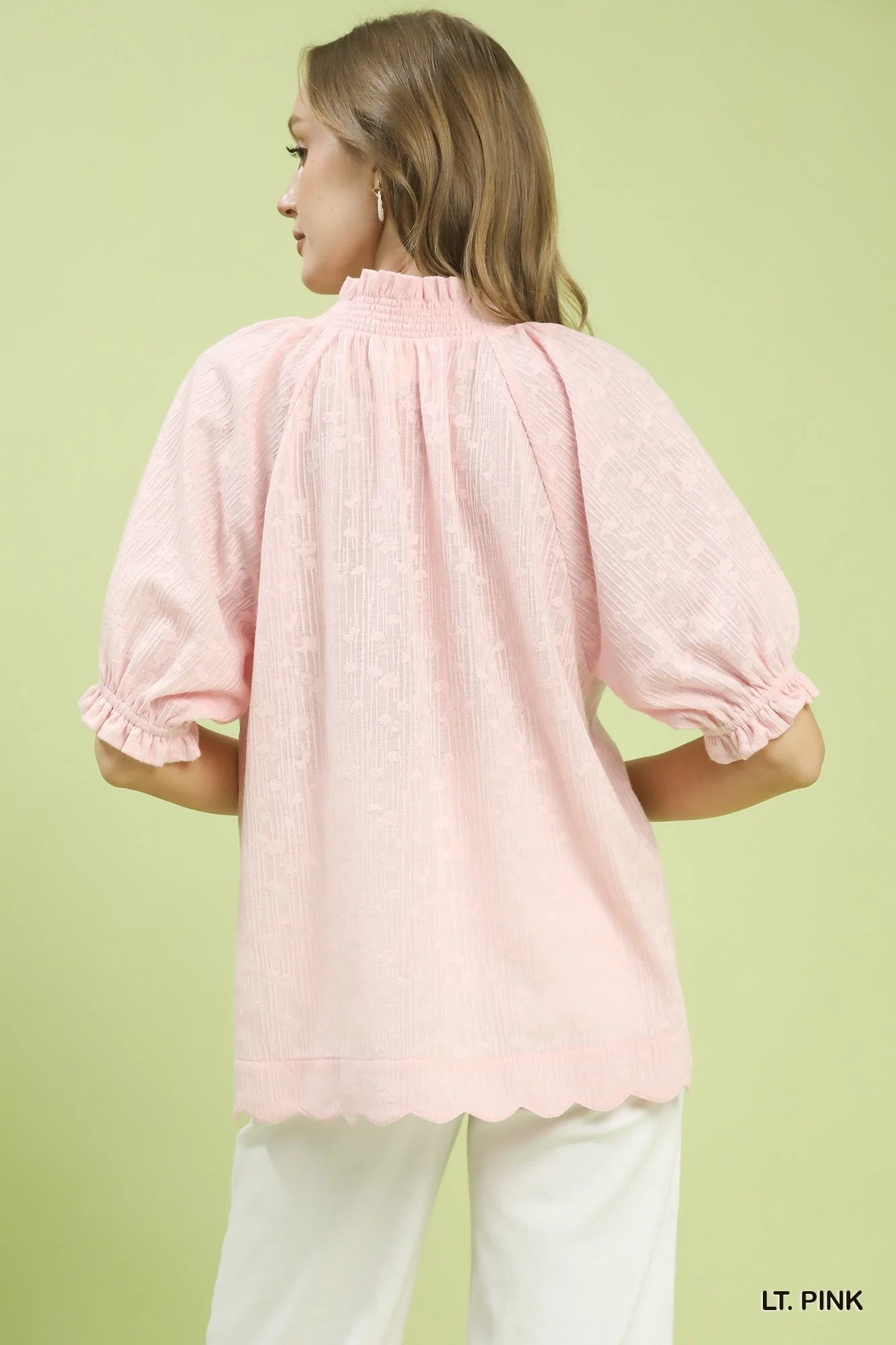 Umgee Textured Pintuck Blouse