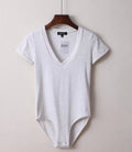 Summer New European Style V-Neck Slim Fit Bodysuit