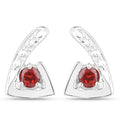 0.44 Carat Genuine Garnet .925 Sterling Silver Earrings