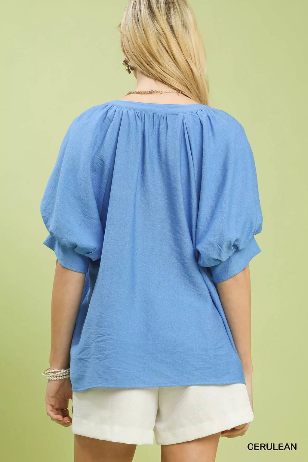 Umgee Embroidered Puff Sleeve Blouse