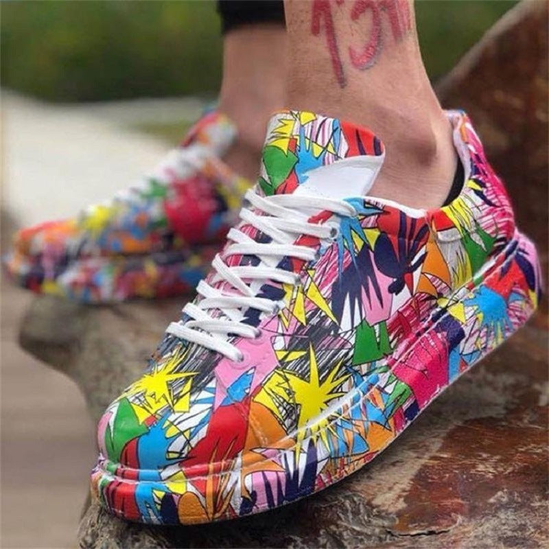 New Casual Faux Leather Low-Top Thick Sole Shoes
