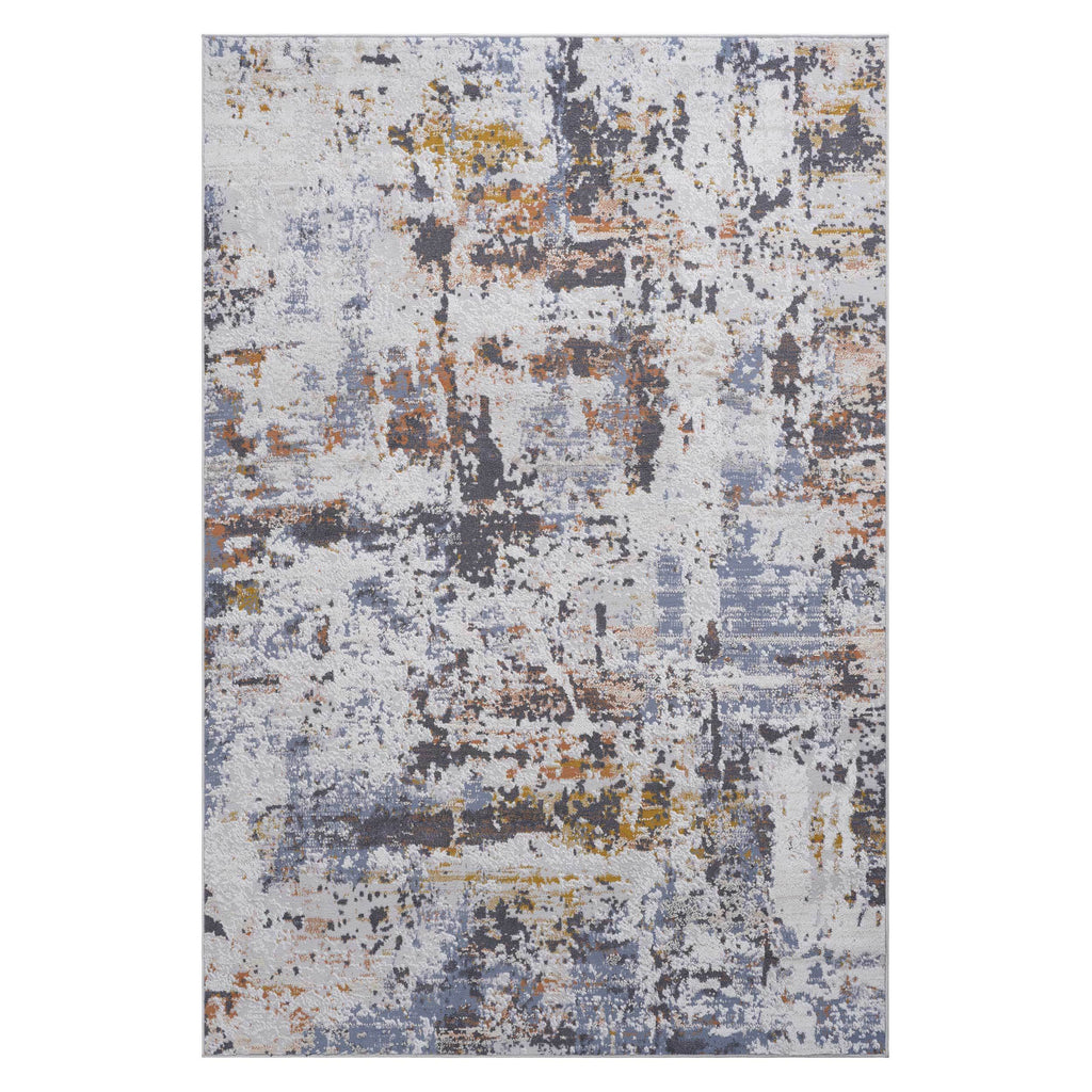 NAAR PAYAS Collection 6X9 Ivory / Blue / Abstract Area Rug