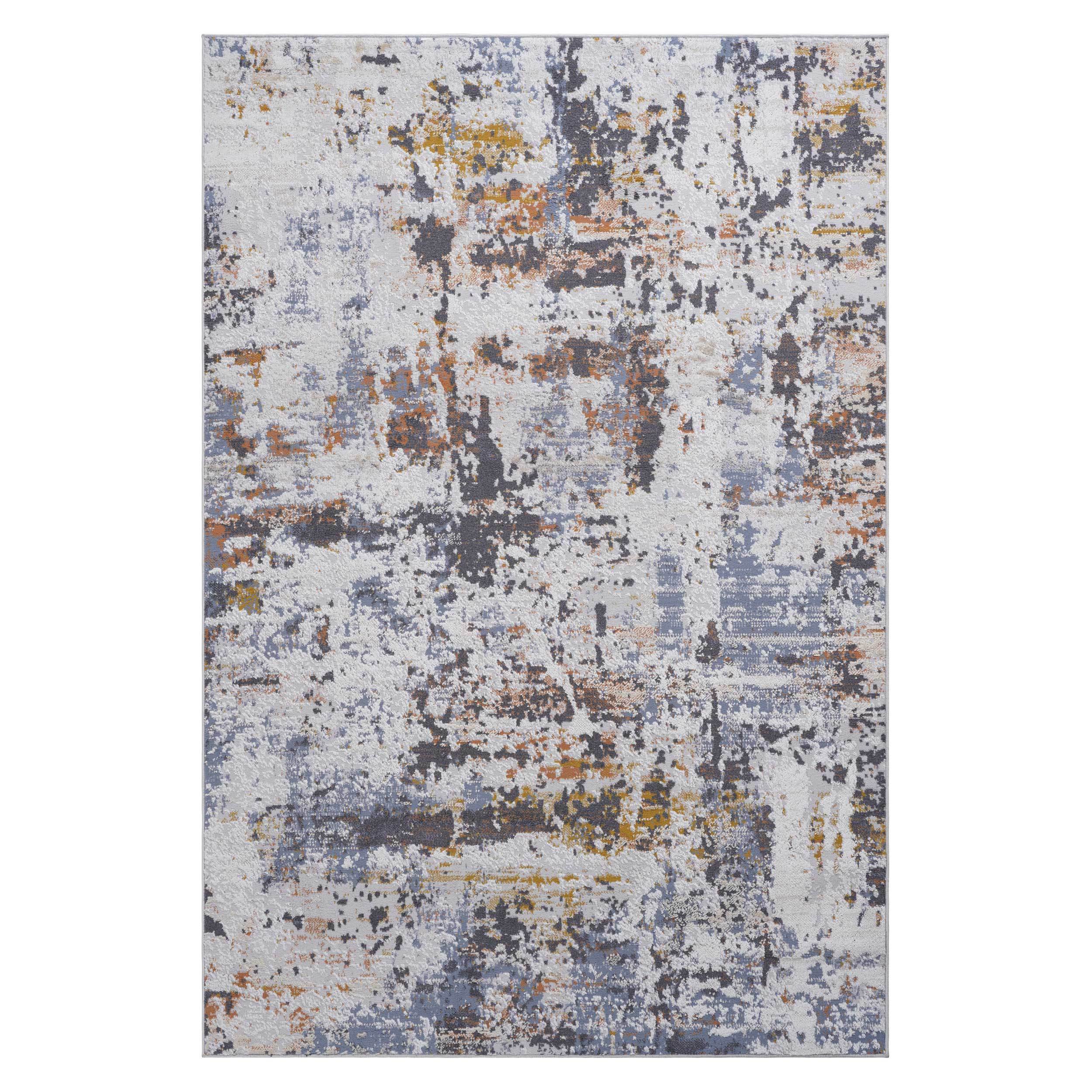 NAAR PAYAS Collection 6X9 Ivory / Blue / Abstract Area Rug