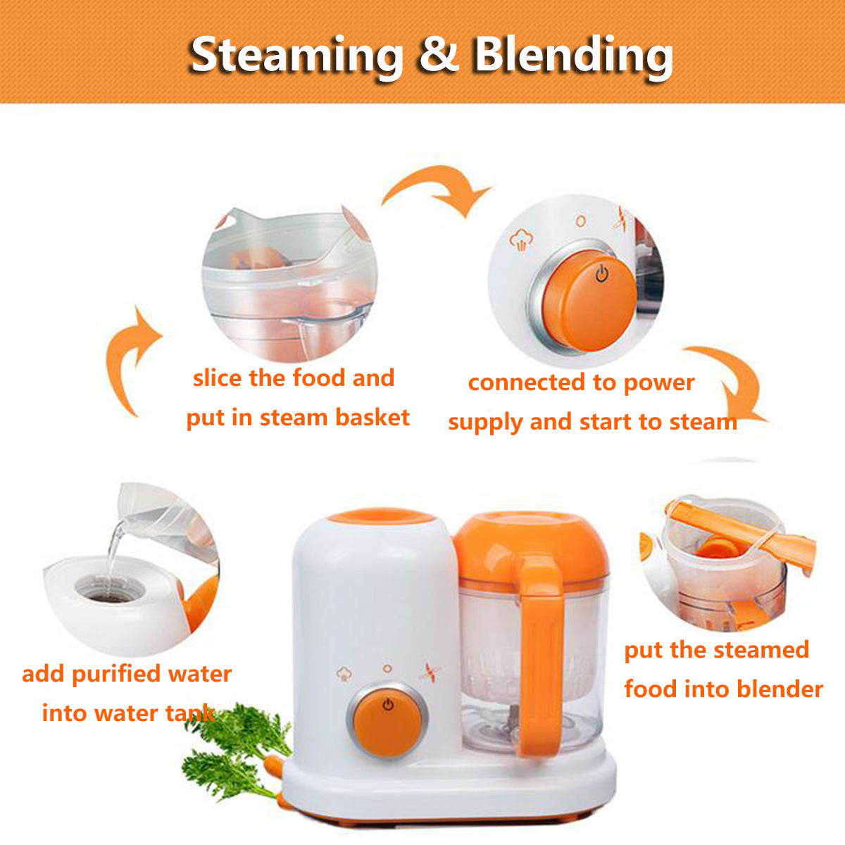 Heated Baby Food Maker, Steamer, Blender, Grinder