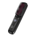 Portable Cordless Hair Straightener Mini Straightening Brush for Travel Negative Ion Hot Comb for Women Lightweight on-The-go USB Rechargeable with LED Display Anti-Scald Protection (Black)