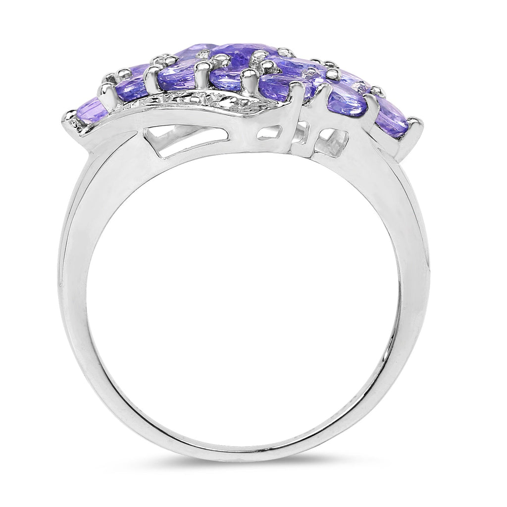 1.85 Carat Genuine Tanzanite .925 Sterling Silver Ring