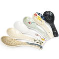 HANSGO Japanese Retro Soup Spoons Flatware Chinese Serving Spoons for Asian Dishes Like Rice Noodles Soup Pho Appetizers 6 PCS