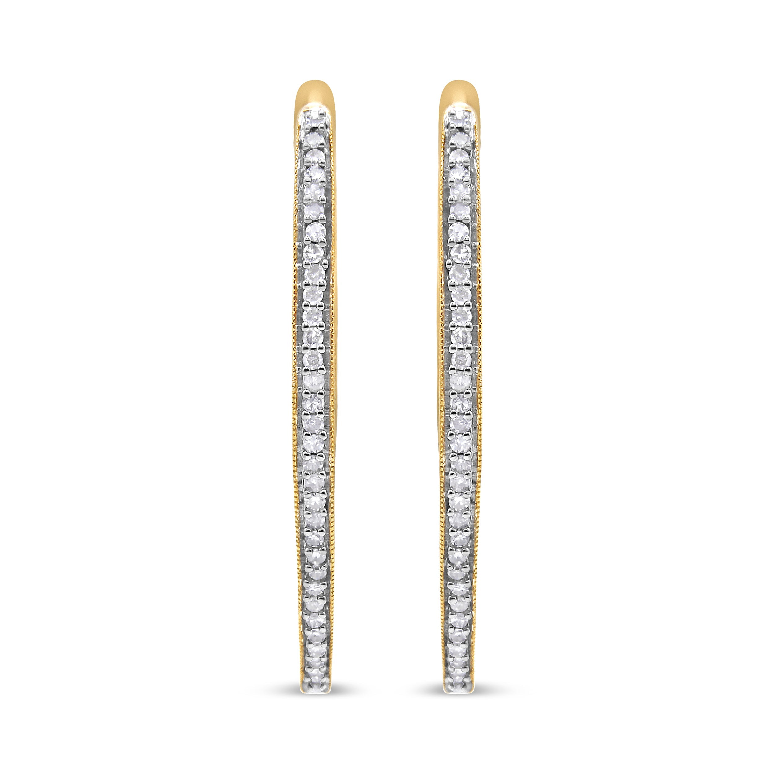 10k Yellow Gold Round Cut Diamond Earrings (1 cttw, I-J Color, I2-I3 Clarity)
