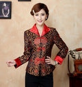 New High-End Satin Mandarin Collar Long Sleeve Top