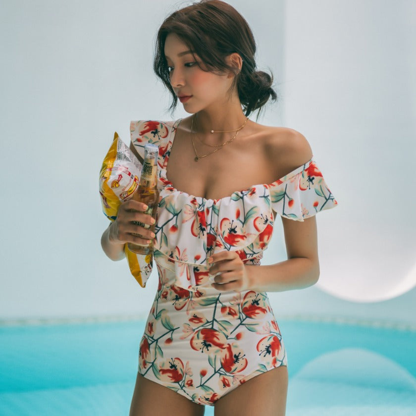 2020 New Women’s Floral Ruffle Bikini Swimsuit