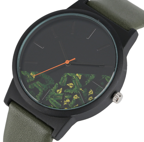 New Korean Style Unisex Quartz Watch with Tropical Design