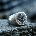Men's Compass Ring in Stainless Steel