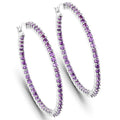 3.00 Carat Genuine Amethyst .925 Sterling Silver Earrings