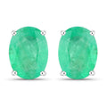 2.40 Carat Genuine Zambian Emerald 10K White Gold Earrings