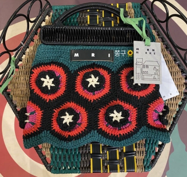 Retro Knitted Tote Bag with Wooden Handle (2020 New)