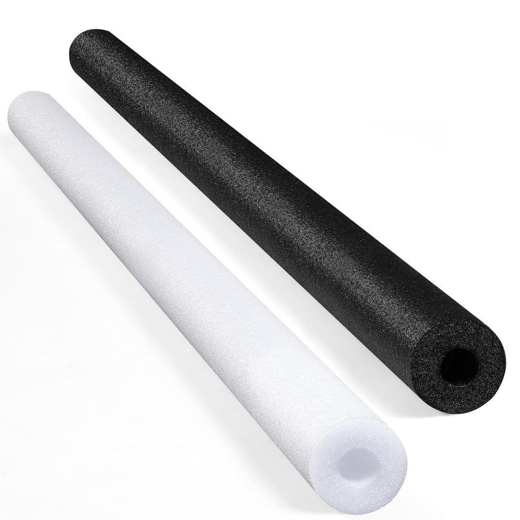 Hanaive 2 Pack Pool Noodles 52 Inch Foam Pool Swim Noodles Hollow Foam Noodle for Swimming Floats DIY Floating Craft Projects (Black White)