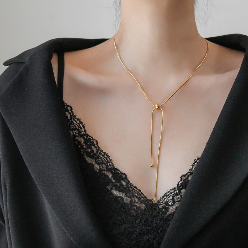 Women's Luxury Pullable Collarbone Necklace for Daily Wear
