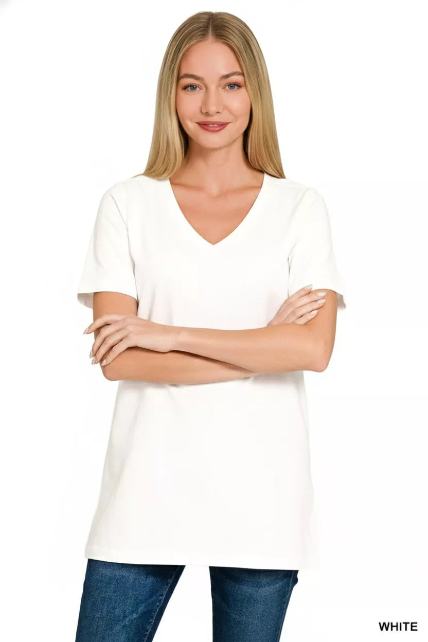 Zenana V-Neck Short Sleeve T-Shirt