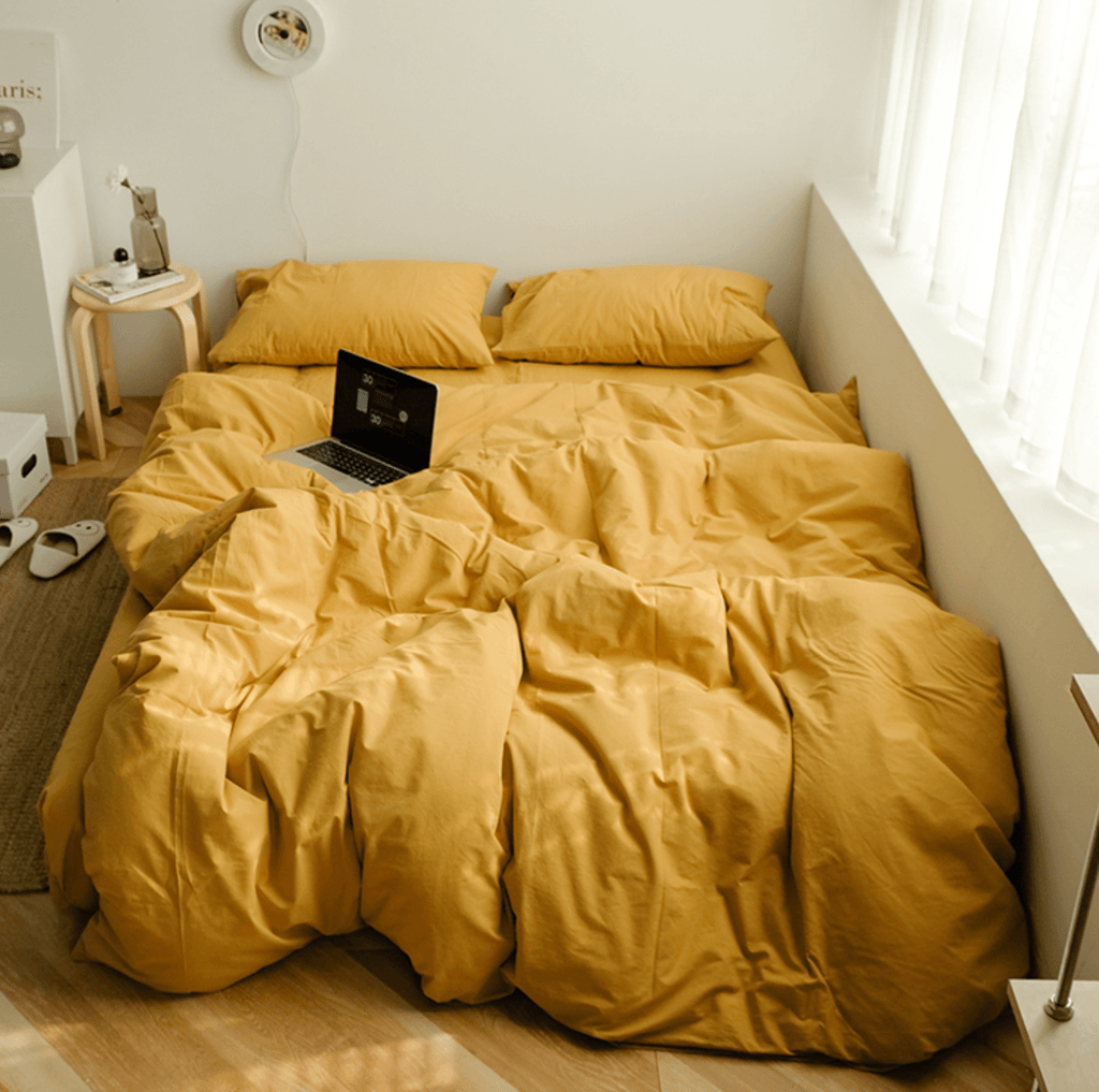Earth Tone Bedding Set / Dark Blue
