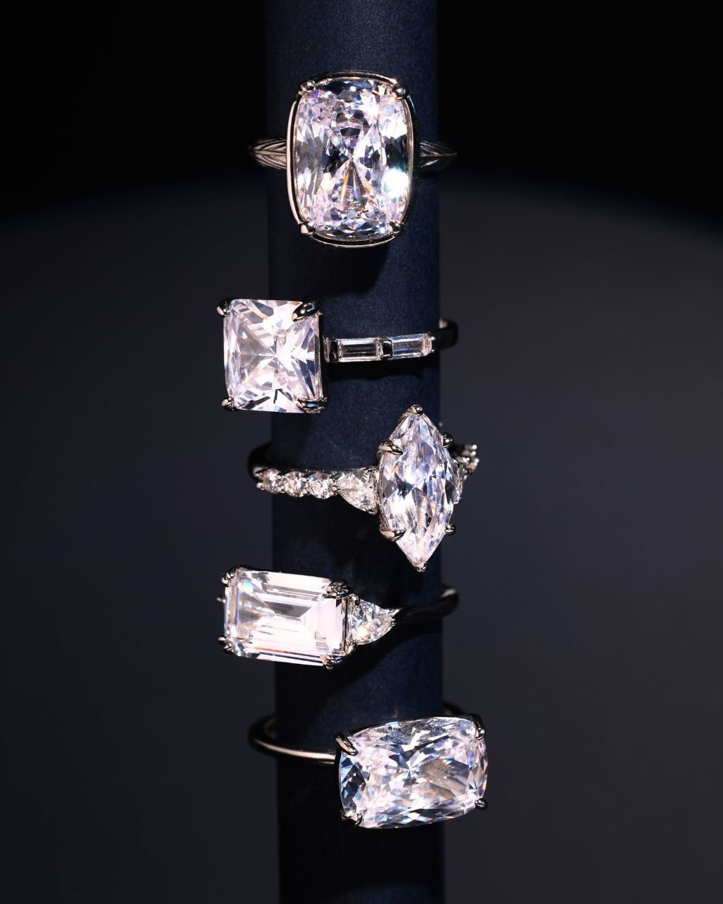 Sterling Silver Cushion East-West Ring
