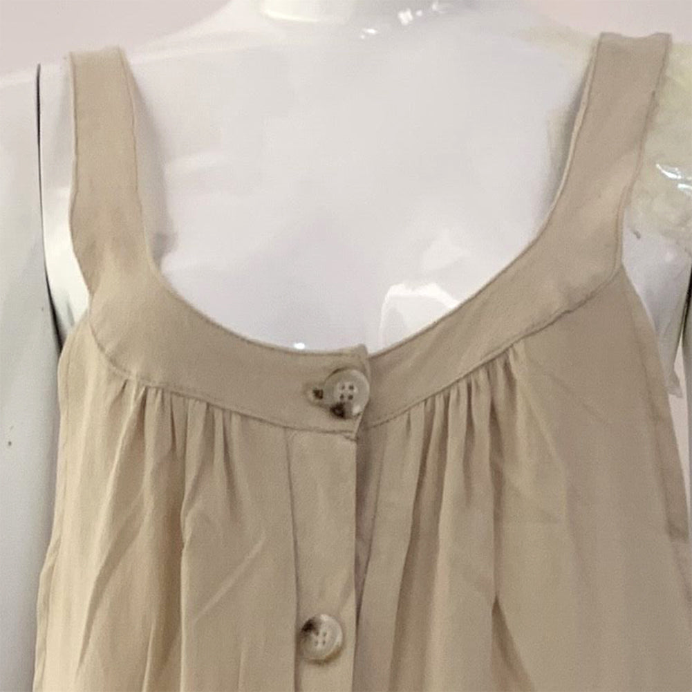 Casual Women's Sleeveless Cotton Linen Wide Leg Jumpsuit