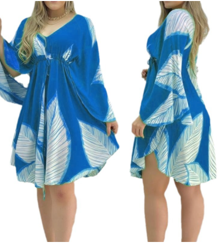 Leaf Print Dress for Women