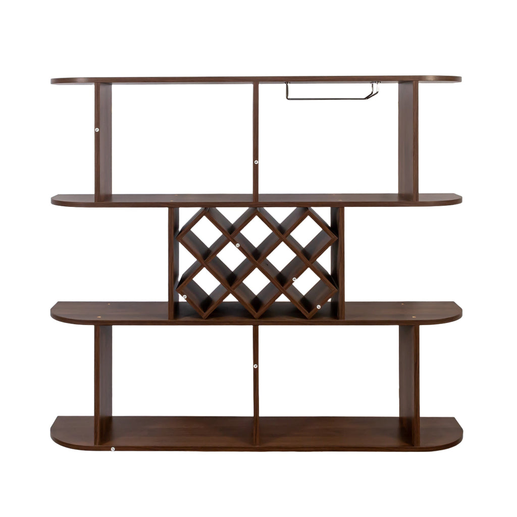 Large Wall Mounted 3 Tier  Rustic Bottle Wine Rack,Multifunctional Wooden Wall Mounted Wine Rack,Storage Rack with Wine Glass Holder,mounted wall Storage winerack Rack for Home Bar Dining Room Decor