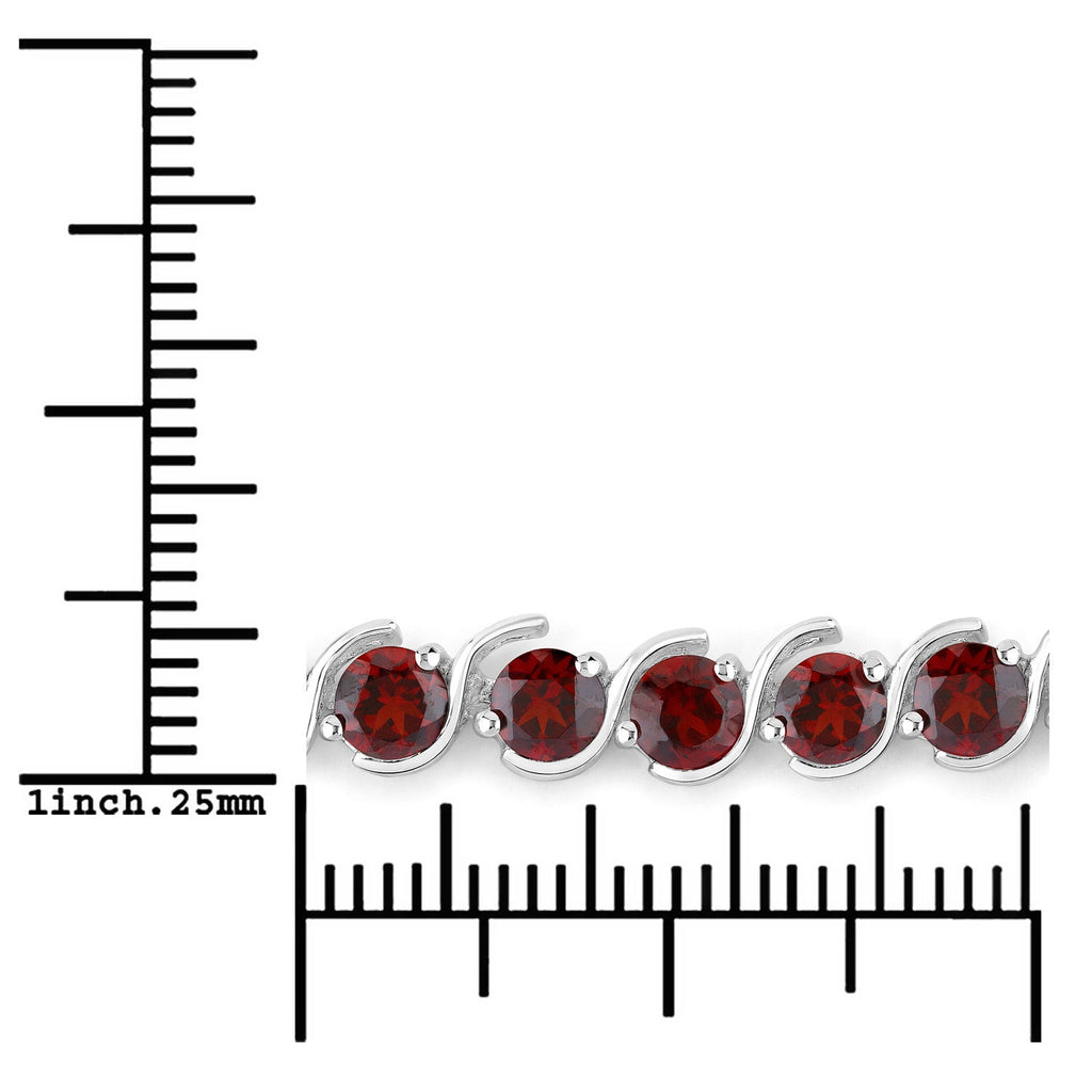 3.30 Carat Genuine Garnet .925 Sterling Silver Bracelet