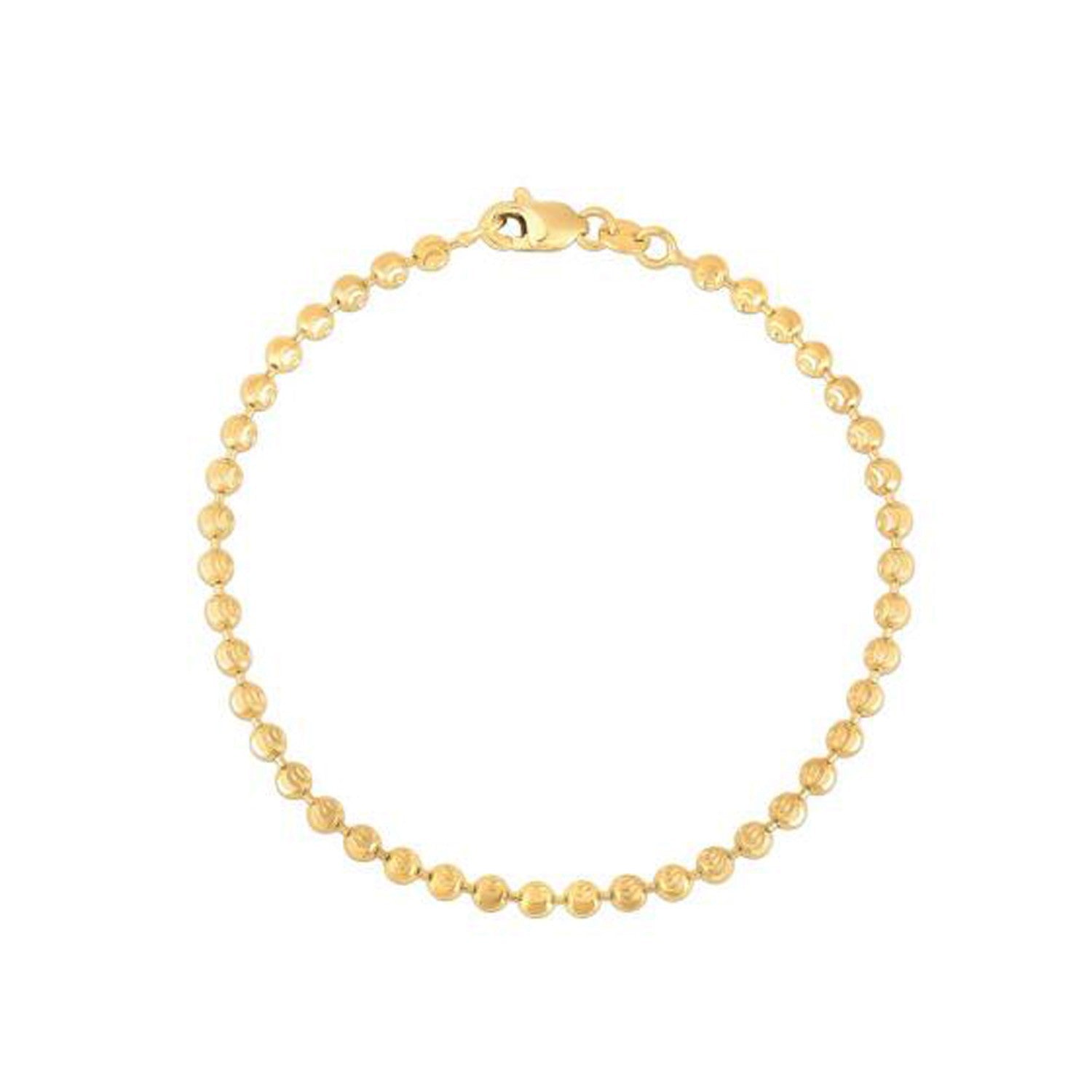 Moon Cut Bead Chain Bracelet in 14k Yellow Gold  (3.00 mm)