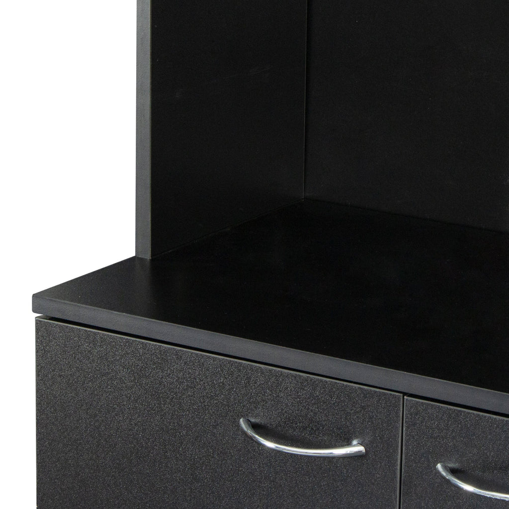 70.87' Tall Wardrobe& Kitchen Cabinet, with 6-Doors, 1-Open Shelves and 1-Drawer for bedroom,Black