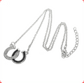 Double U-Shaped Black and White Horseshoe Necklace