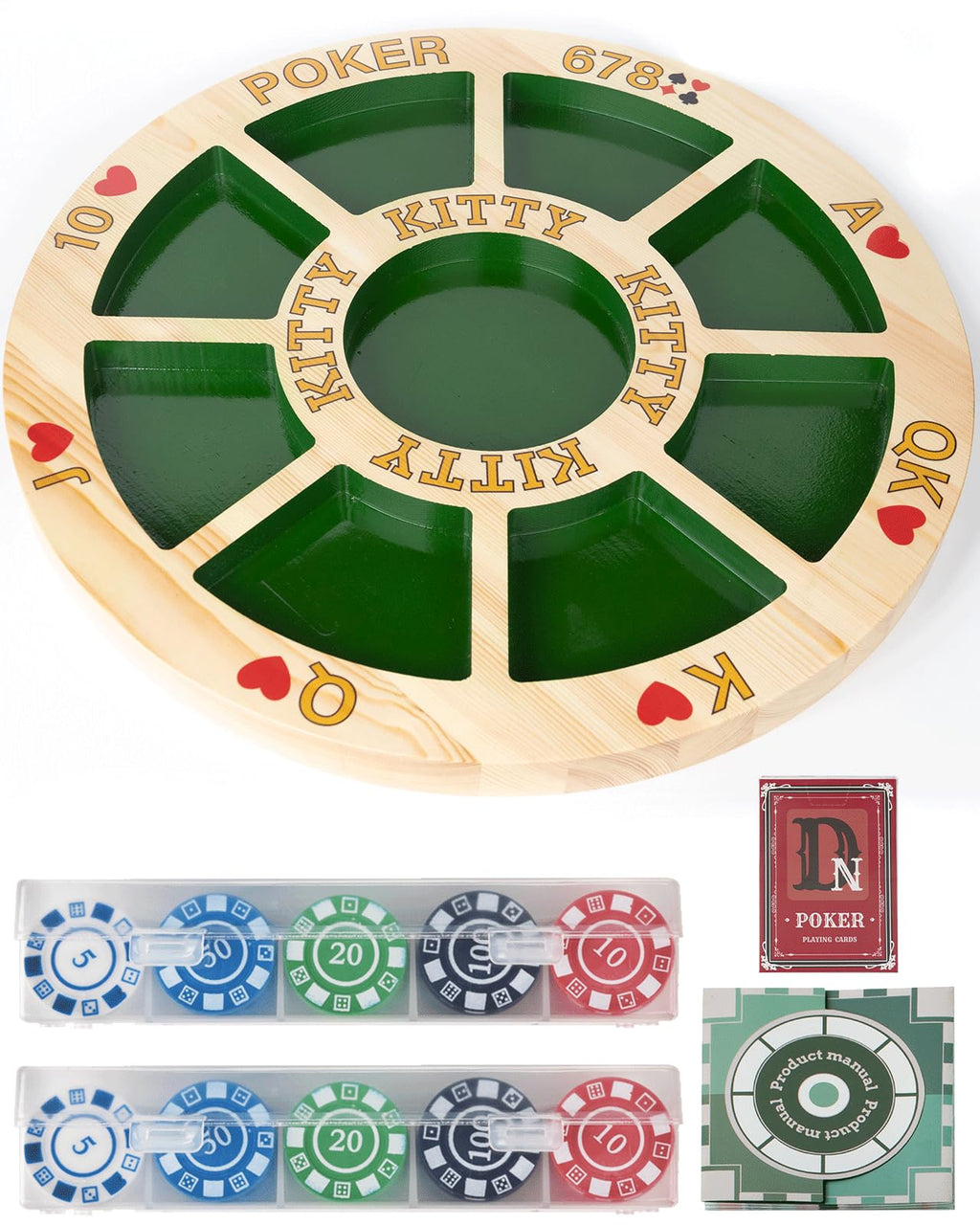 Michigan Rummy Deluxe Board Game Set : Wooden Game Board + 2 Boxes of Playing Chips (200 Pieces) + 1 Deck of Poker + 1 Game Manual. The Perfect Blend of Rummy and Poker Perfect for Family Game Night