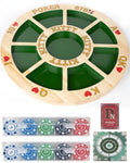 Michigan Rummy Deluxe Board Game Set : Wooden Game Board + 2 Boxes of Playing Chips (200 Pieces) + 1 Deck of Poker + 1 Game Manual. The Perfect Blend of Rummy and Poker Perfect for Family Game Night