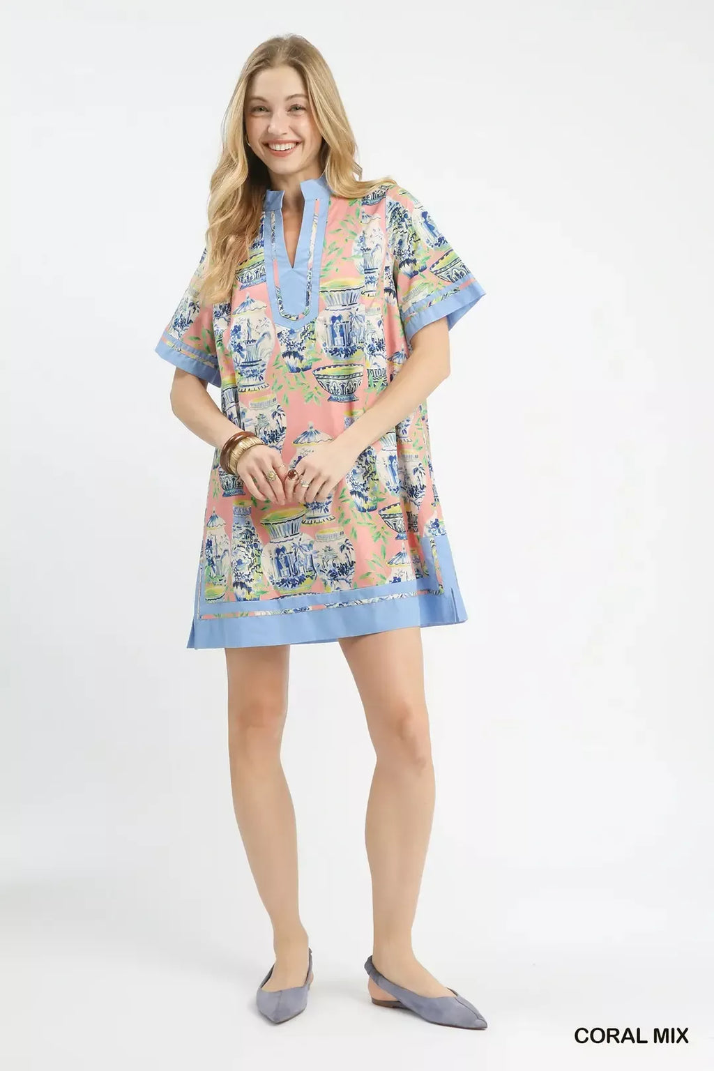 Umgee Mix Abstract Print Mini Dress