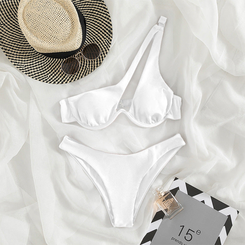 2024 New Women's Sexy One-Shoulder Bikini Swimsuit
