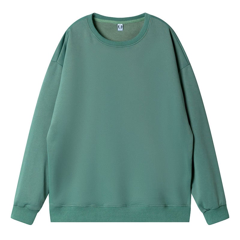 Loose Round Neck Sweater with Dropped Shoulders