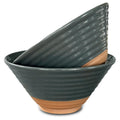 Mora Ceramic Ramen Bowl Set of 2 45oz - Great for Pho Miso Udon Soup Instant Noodles Serving Thai or Asian Food - Microwave Safe Large Japanese Noodle Bowls Modern Kitchen - Charcoal