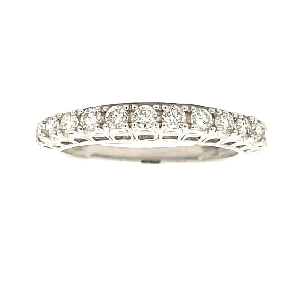 .50ct Diamond Wedding Band Ring 14KT White Gold