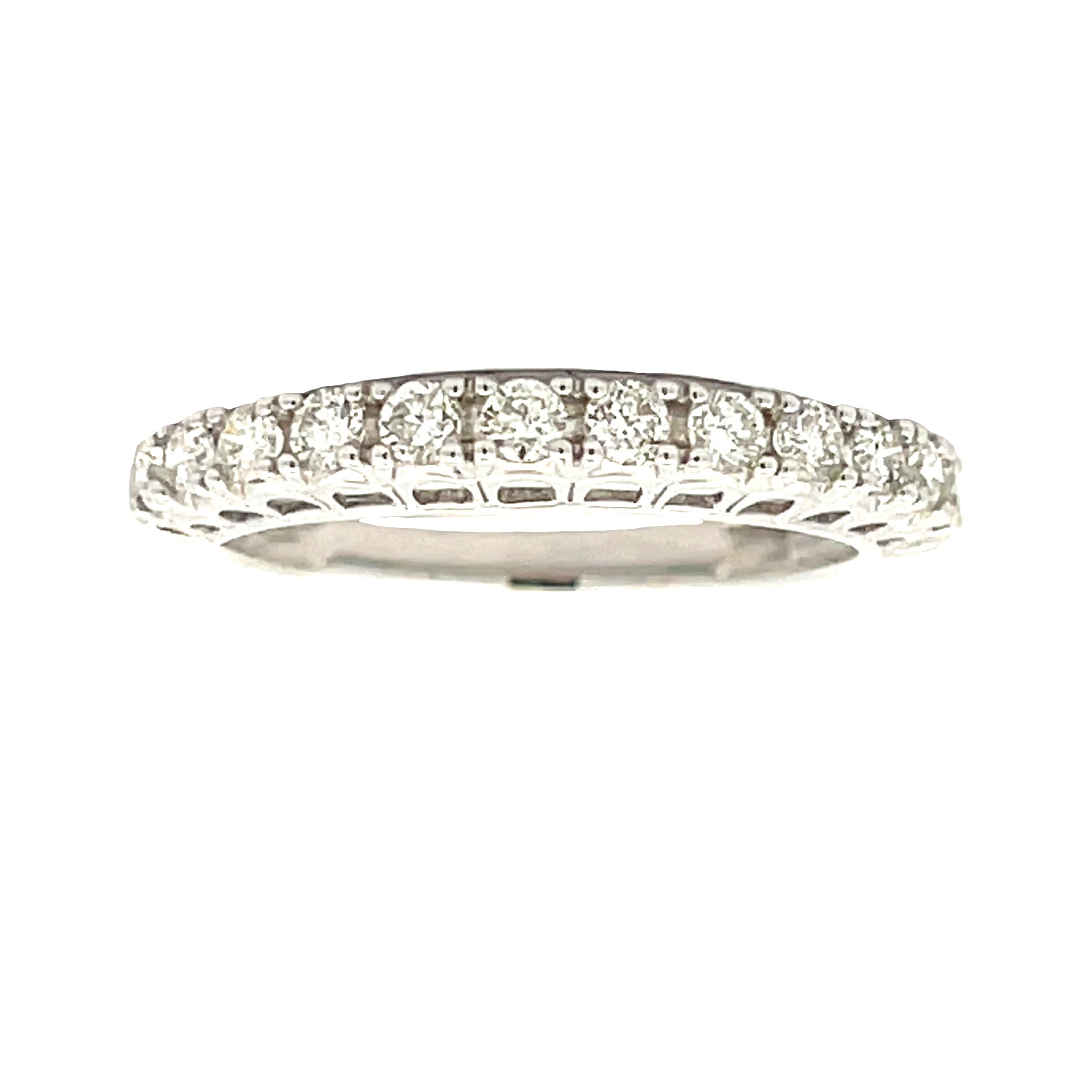 .50ct Diamond Wedding Band Ring 14KT White Gold