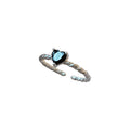 S925 Sterling Silver Black Zirconia Love Twist Ring