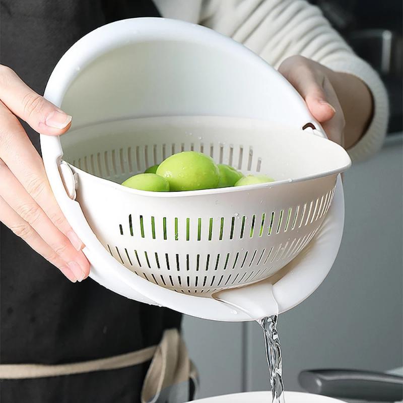 Silicone Double Drain Basket for Rice, Noodles, and Veggies