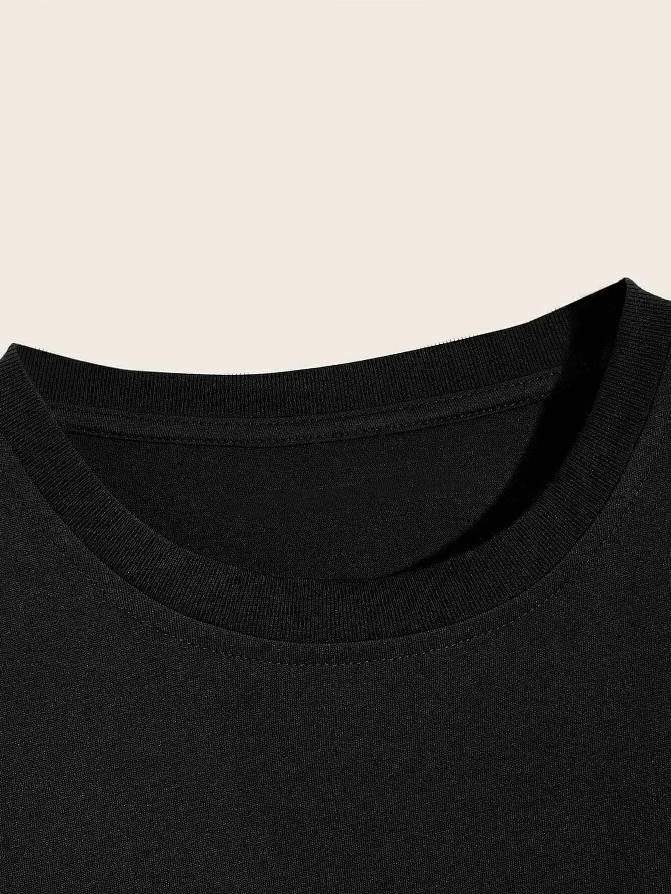 Men's Casual Crew Neck Rose Print T-Shirt (Regular/Oversize)