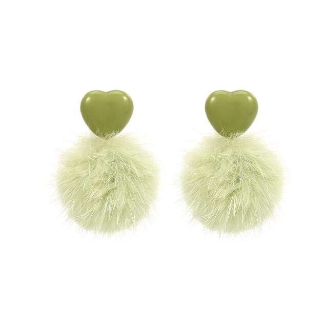 Purple Pom Pom Earrings - New Trendy Clip-On Design