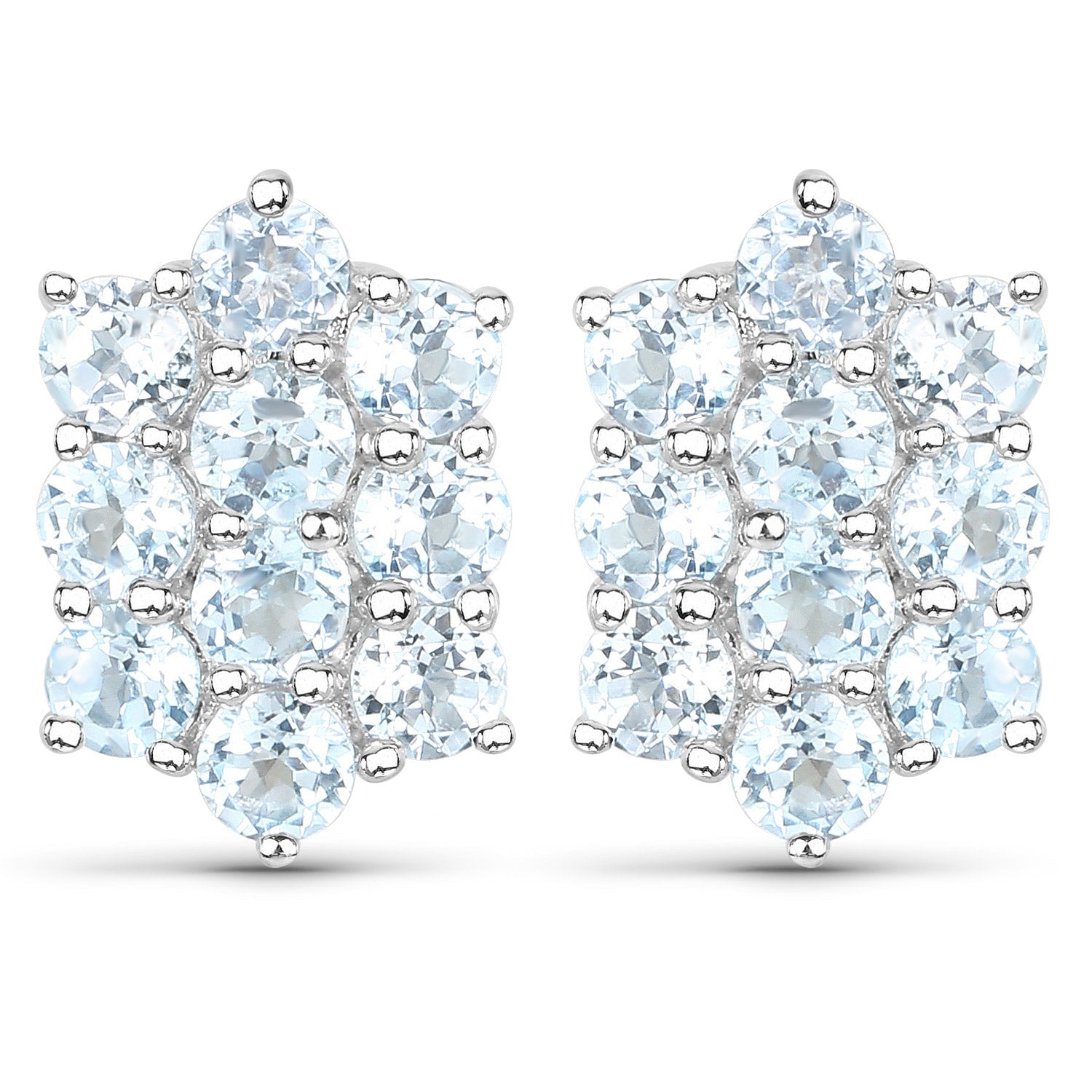 8.80 Carat Genuine Blue Topaz .925 Sterling Silver 3 Piece Jewelry Set (Ring, Earrings, and Pendant w/ Chain)